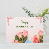 Carte de voeux rose Fleur (Debout devant)