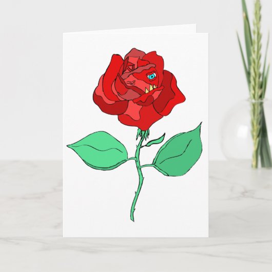 Carte de voeux Rose impitoyable (Devant)