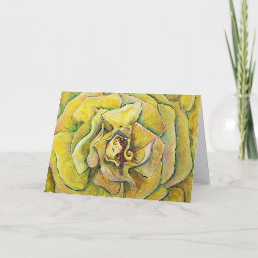 Carte de voeux Rose Jaune (Devant)