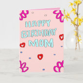 Carte de vœux rose joyeux anniversaire pour maman (Fleur jaune)