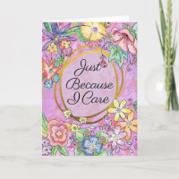 Carte de vœux rose juste parce que je me soucie !