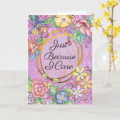 Carte de vœux Rose Juste Parce que Je Me Soucies ! (Fleur jaune)