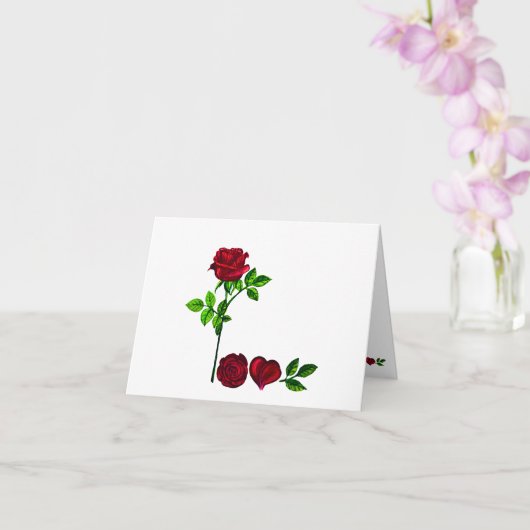 Carte de vœux rose L O V E peinte à la main (Orchidée)