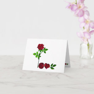 Carte de vœux rose L O V E peinte à la main
