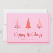 Carte de vœux rose moderne pour les fêtes (Devant)