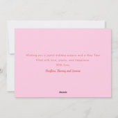 Carte de vœux rose moderne pour les fêtes (Dos)