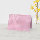 Carte de voeux rose molle de cancer du sein de (Fleur jaune)