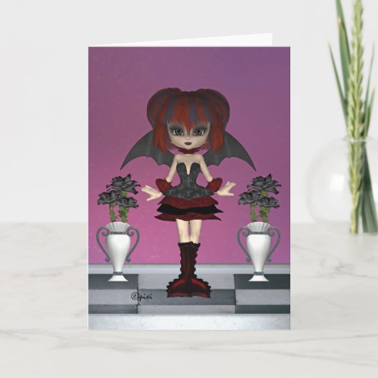 Carte de voeux "Rose noir" (Devant)