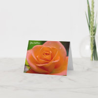 Carte de vœux Rose orange après la pluie
