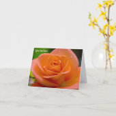 Carte de vœux Rose Orange Après la Pluie (Fleur jaune)