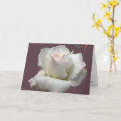Carte de voeux Rose Passion blanche (Fleur jaune)