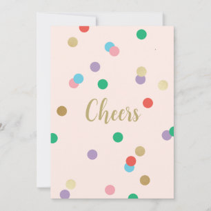 Carte de vœux rose pêche pour anniversaire avec co