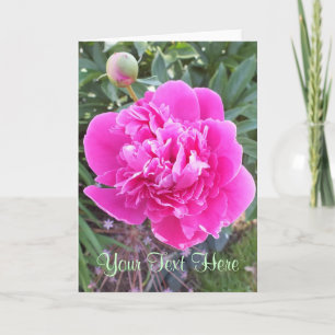 Carte de voeux Rose Pink Peony *Personnaliser*