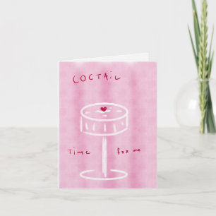 Carte de vœux rose pliée