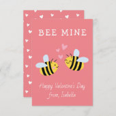 Carte de vœux rose pour la Saint-Valentin en class (Devant / Derrière)