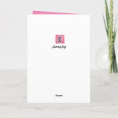 Carte de vœux rose pour penser au cancer avec le m (Dos)