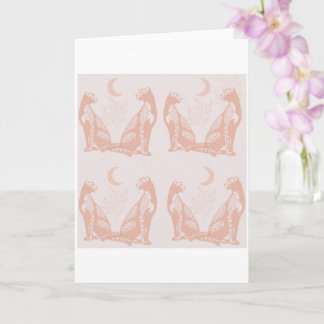 Carte de vœux rose poussiéreux.