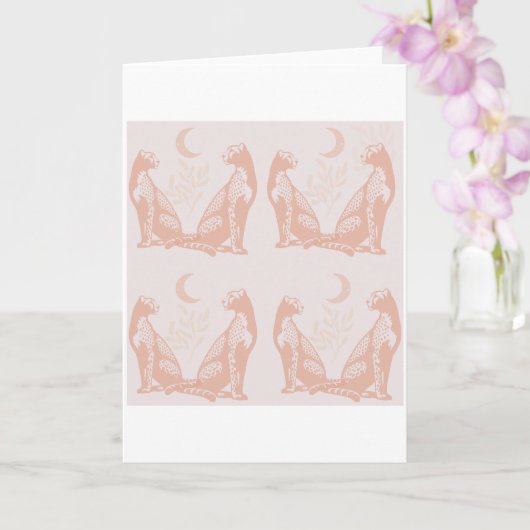 Carte de vœux rose poussiéreux. (Orchidée)