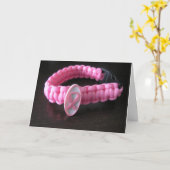 Carte de voeux rose ruban (Fleur jaune)