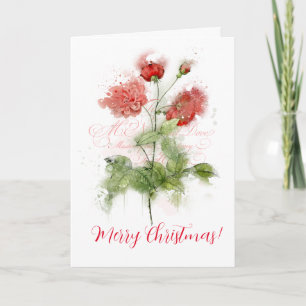 Carte de voeux Rose Shabby Chic Watercolor