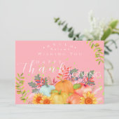Carte de voeux rose Thanksgiving automne (Debout devant)