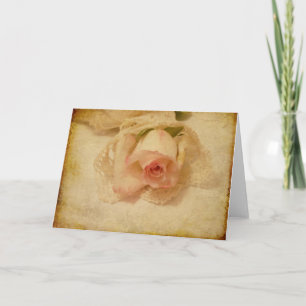 Carte De Voeux Rose vintage Et Dentelle
