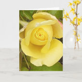 Carte de voeux Rosebud jaune (Fleur jaune)