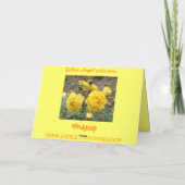 Carte de vœux roses ange doré 50e anniversaire (Dos)