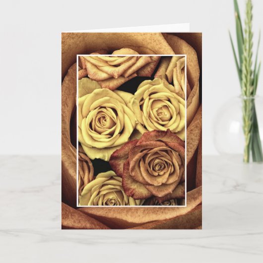 Carte de voeux Roses Brown et Jaunes (Devant)