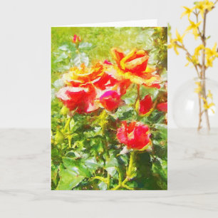 Carte de vœux - Roses oranges