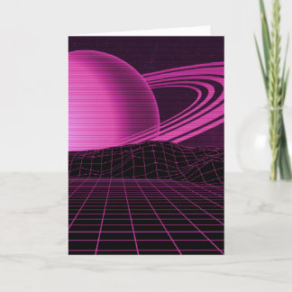 Carte de voeux Roses Retrowave