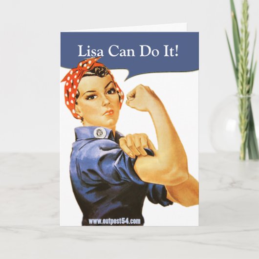 Carte de voeux Rosie Riveter (Devant)
