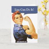 Carte de voeux Rosie Riveter (Fleur jaune)