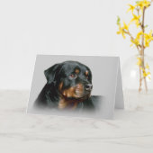 Carte de voeux Rottweiler (Fleur jaune)
