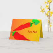 Carte de voeux rouge à chaud (Fleur jaune)