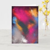 Carte de voeux rouge Clusters (Fleur jaune)