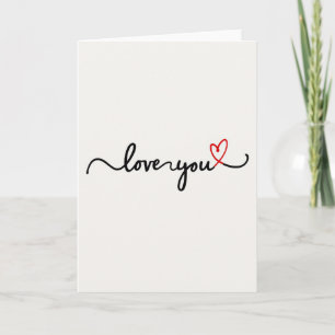 Carte de vœux rouge cœur « Je t'aime »