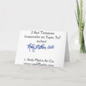 Carte de voeux rouge de 2 tomates (Dos)