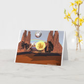 Carte de voeux rouge de montagne (Fleur jaune)