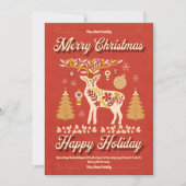 Carte de vœux rouge de Noël et de joyeuses fêtes (Devant)