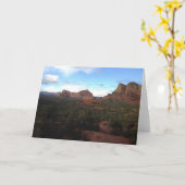 carte de voeux rouge de roche (blanc à (Fleur jaune)