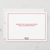 Carte de voeux rouge et blanche élégante de photo (Dos)