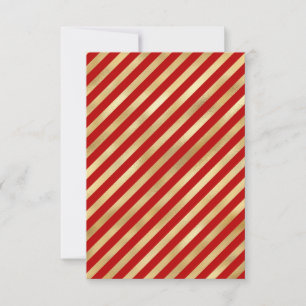 Carte de voeux Rouge Gold Stripe Noir Blanc