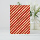 Carte de voeux Rouge Gold Stripe Noir Blanc (Debout devant)