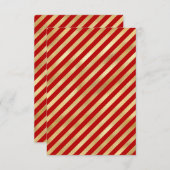 Carte de voeux Rouge Gold Stripe Noir Blanc (Devant / Derrière)