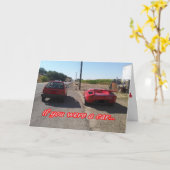 Carte de voeux rouge Lamborghini - encouragement (Fleur jaune)