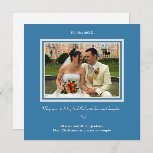 Carte de voeux Royal bleu hanoukka (Devant / Derrière)