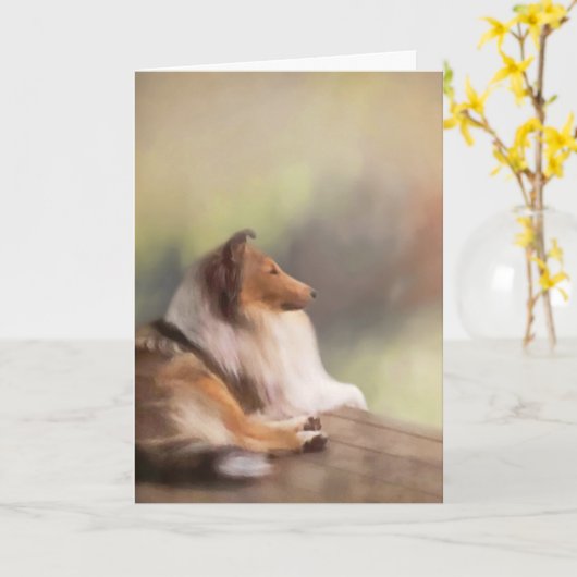 Carte de voeux rugueuse de colley (Fleur jaune)