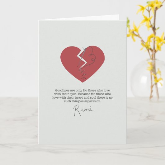 Carte de voeux Rumi Goodbyes Broken Heart (Fleur jaune)