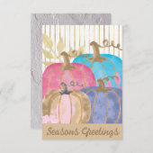 Carte de voeux Russe Citrouille Thanksgiving (Devant / Derrière)